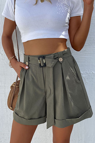 Solid Color Casual Loose Fit Shorts
