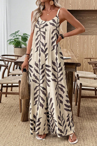 Holiday Style Printed Casual Jumpsuit