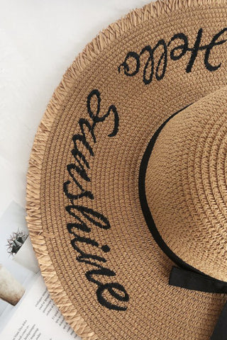 Fashion Bow Letter Design Weave Hats