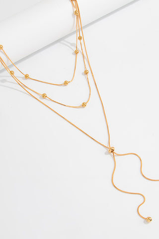 Fashion Bead Layered Long Necklace