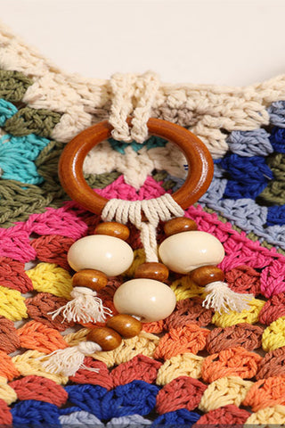 Fashion Women Colorful Weave Handbag