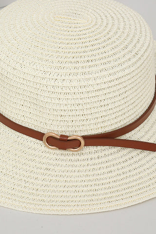 Vintage French Flat Top Straw Hat