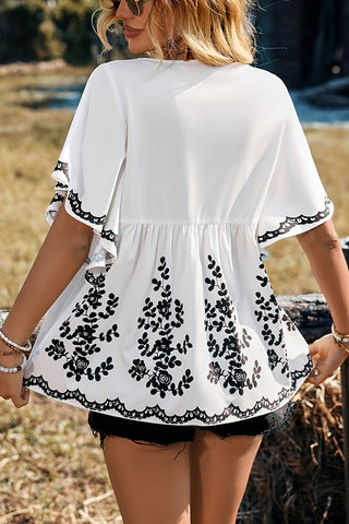 Fashion Printed Round Neck Casual Top