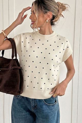 Fashion Polka Dot Casual Knit Sweater