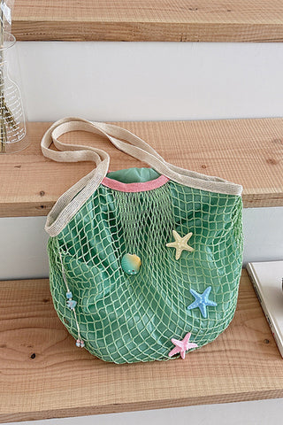 Color Block Starfish Hollow Weave Bag
