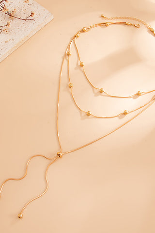 Fashion Bead Layered Long Necklace