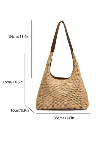 Retro Style Color Block Weave Two-in-One Bag Set