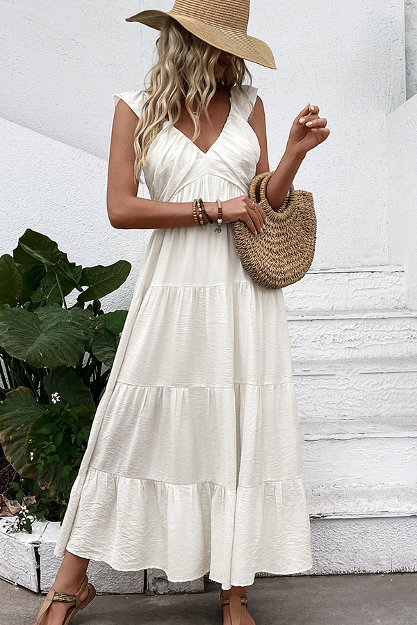 beachsissi Solid Color V Neck Sleeveless Casual Dress – Beachsissi