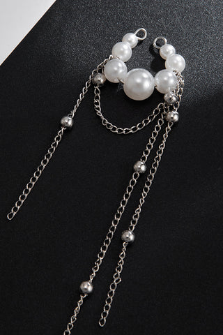 Fashion Metal Bead Chain Tassel Single Ear Clip