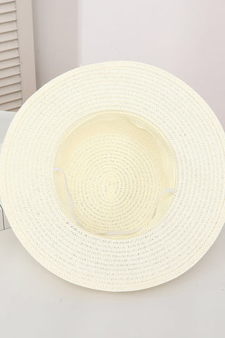 Vintage French Flat Top Straw Hat
