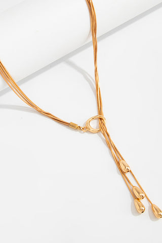 Minimalist Water Drop Pendant Tassel Necklace