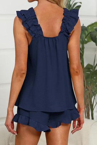 Fashion Solid Color Cute Two Piece Set Pajamas