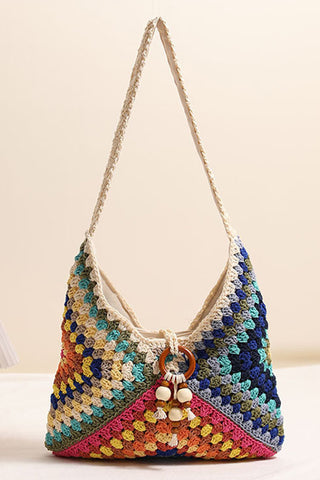 Fashion Women Colorful Weave Handbag