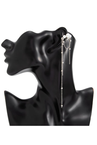 Fashion Metal Bead Chain Tassel Single Ear Clip
