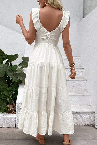 Solid Color V Neck Sleeveless Casual Dress