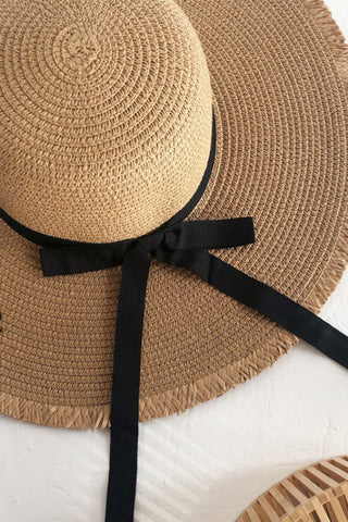 Fashion Bow Letter Design Weave Hats