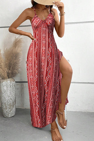 Floral Print V Neck Hot Sale Woman Maxi Dress