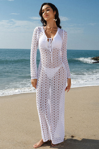 Long Sleeve Hollow Slim Swimsuits Cover Up