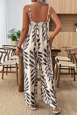 Holiday Style Printed Casual Jumpsuit