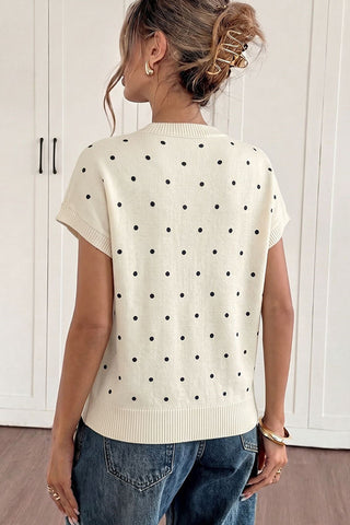 Fashion Polka Dot Casual Knit Sweater