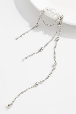 Fashion Metal Bead Chain Tassel Single Ear Clip