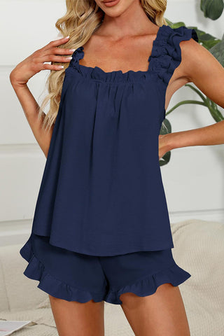Fashion Solid Color Cute Two Piece Set Pajamas