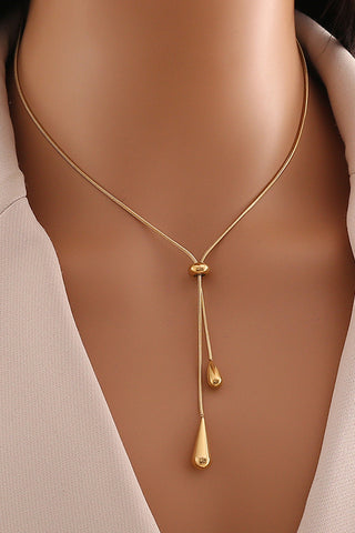 Fashion Water Drop Pendant Long Chain Necklace
