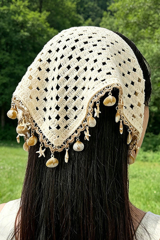 Fashion Shell Starfish Knitted Hollow Headscarf