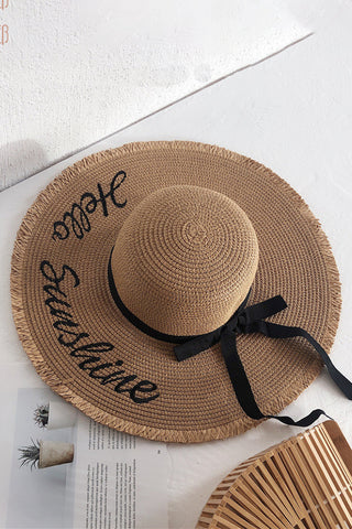 Fashion Bow Letter Design Weave Hats