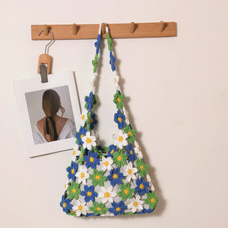 Fashion Flower Design Hollow Weave Bag