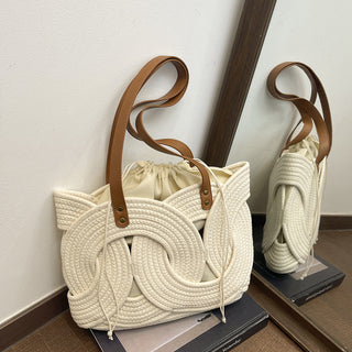 Resort Style Color Block Casual Weave Bag