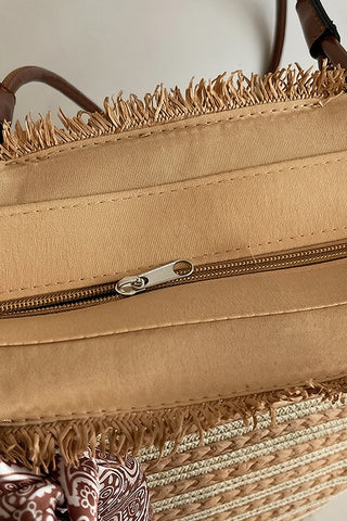 Fashion Color Block Tie Design Bag