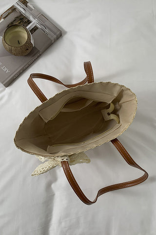 Resort Style Color Block Casual Weave Bag