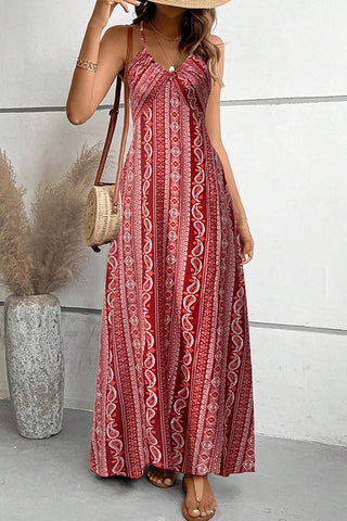 Floral Print V Neck Hot Sale Woman Maxi Dress