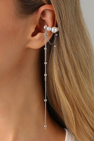 Fashion Metal Bead Chain Tassel Single Ear Clip