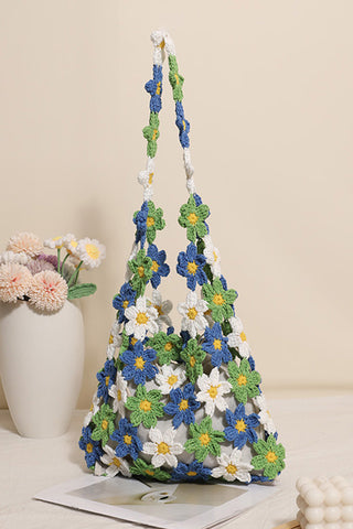 Fashion Flower Design Hollow Weave Bag