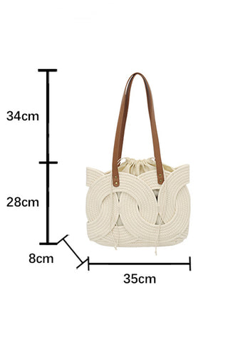 Resort Style Color Block Casual Weave Bag