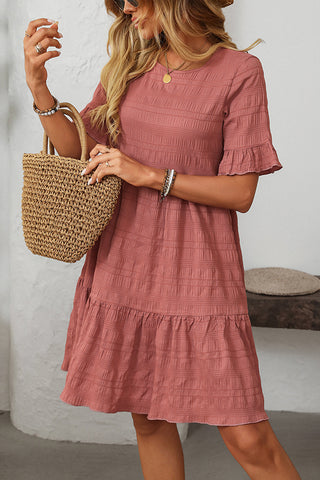 Fashion Cute Ruffle Hem Mini Dress