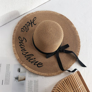 Fashion Bow Letter Design Weave Hats