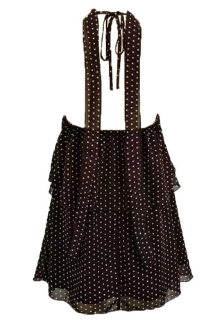 Polka Dot Print Halter Neck Layered Hem Dress