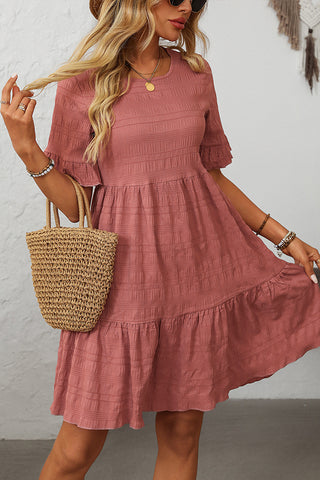 Fashion Cute Ruffle Hem Mini Dress