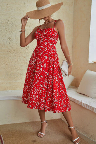 Fashion Hot Sale Floral Print Split Side Casual Dress
