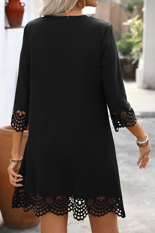 Fashion Solid Color Hollow Casual Dress