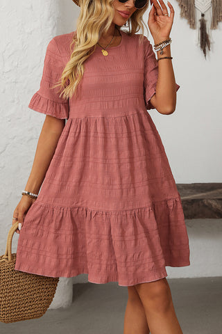 Fashion Cute Ruffle Hem Mini Dress