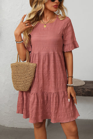 Fashion Cute Ruffle Hem Mini Dress