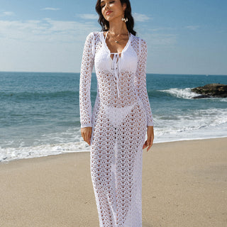 Long Sleeve Hollow Slim Swimsuits Cover Up