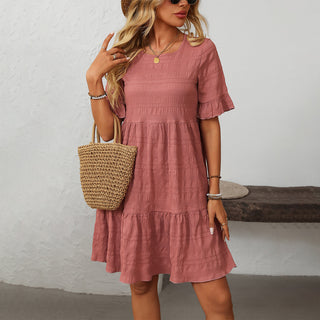 Fashion Cute Ruffle Hem Mini Dress