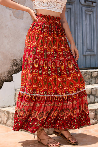 Bohemia Print Smocked Waist Dress