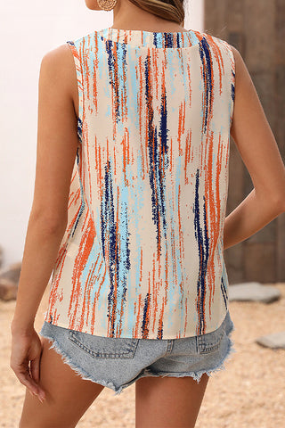 Colorful Round Neck Sleeveless Casual Tops