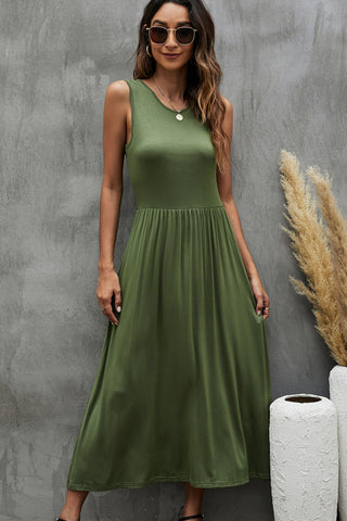 Fashion Solid Color Sleeveless Casual Dress